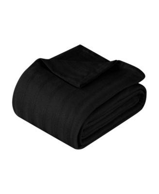 Clara Cotton Textured Striped Lightweight Woven Blanket, Full/Queen