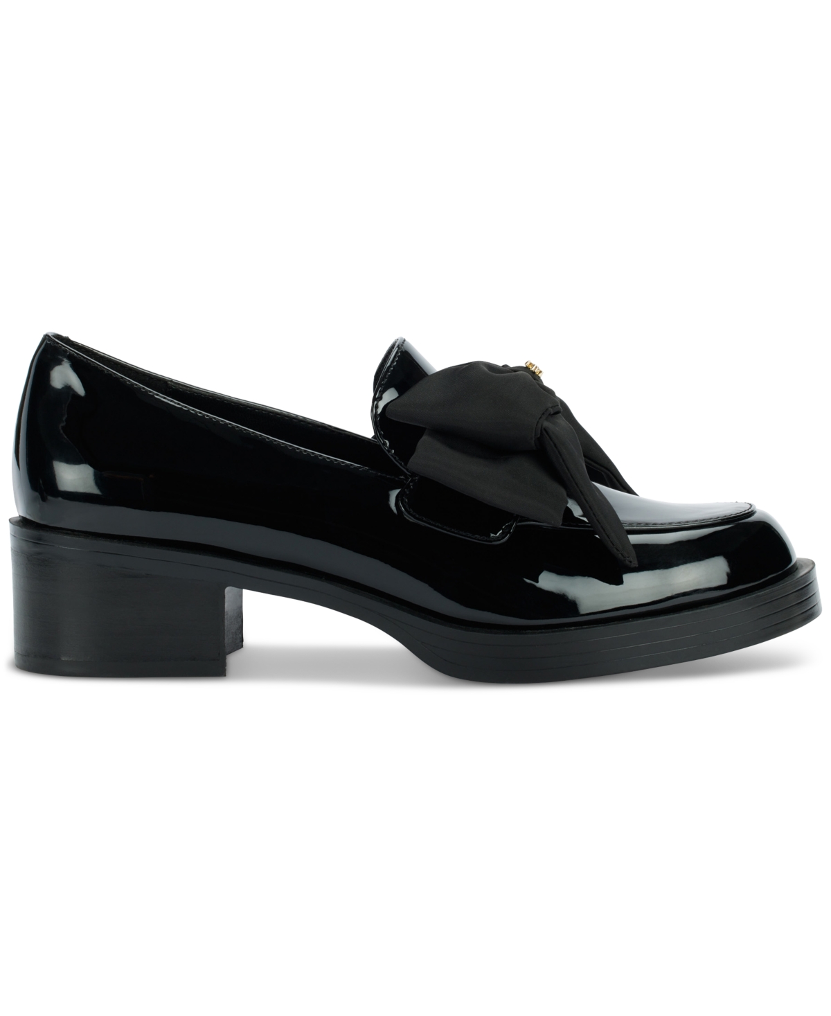 Karl Lagerfeld Camilia Womens Block Heel Manmade Loafer Heels In Black