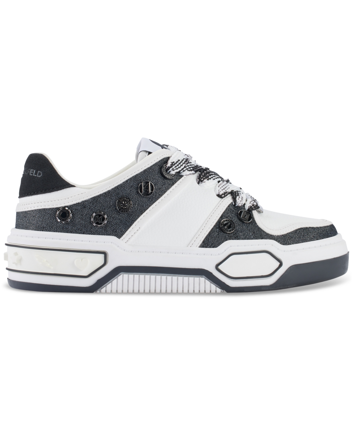Karl Lagerfeld Paris Lace Up Sneaker In Black,bright White