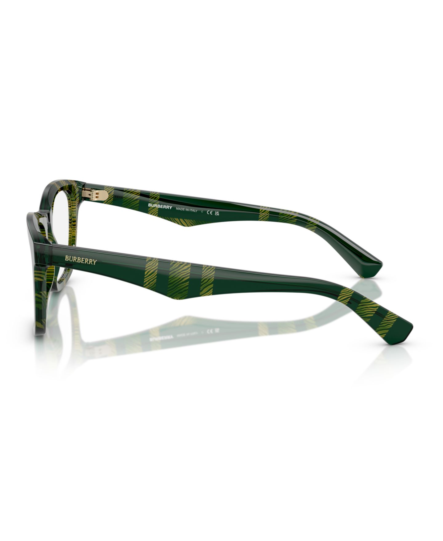 Мужские очки Burberry Man Square Plastic BE2417 Eyeglasses, цвет: Клетчатый зелёный — фото 3
