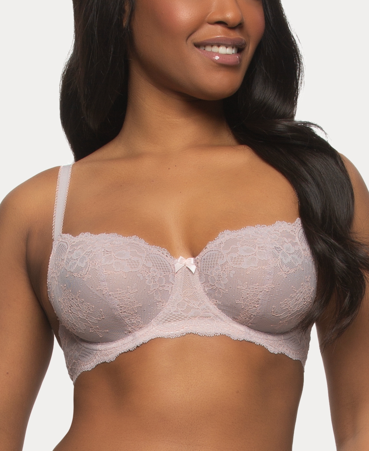 Paramour Women's Lola Lace Unlined Balconette Bra In Gul Gry,pn