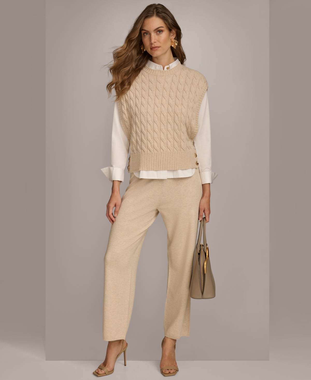 Donna Karan New York Women's Cable-Knit Sweater Vest