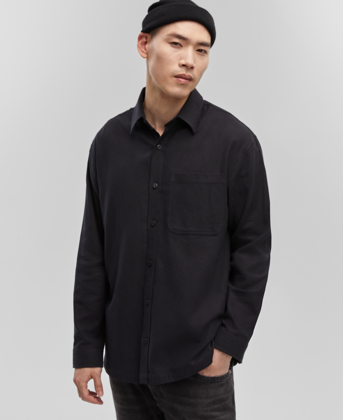MODE OF ONE MEN'S RELAXED-FIT FLANNEL SHIRT, CREATED FOR MACY'S 