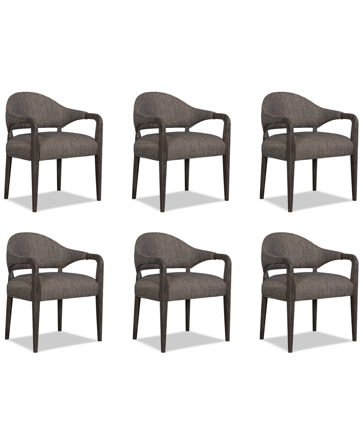 Macy's Griffith 6 Pc. Arm Chair Set In Dark Gray