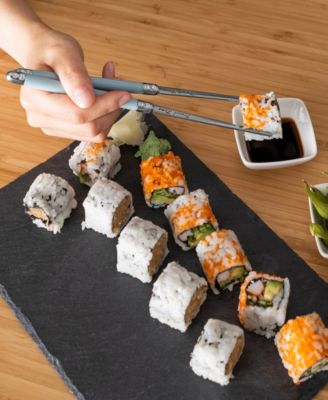 Mother of Pearl Chopsticks, Ceramic Rests and Sauce Bowls, Set of 4 Pairs