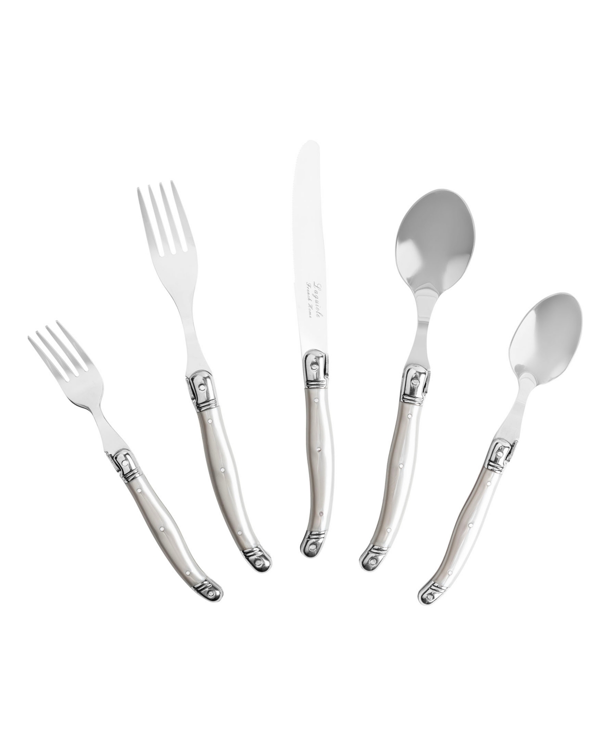French Home Laguiole 20 Piece Stainless Steel Flatware Set, Service For 4 In Pewter