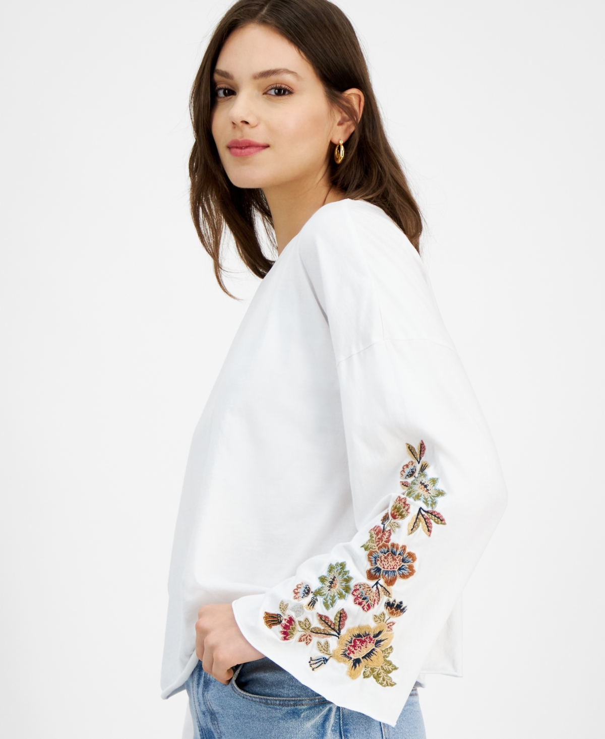 Driftwood Women's Bella Vintage-Floral Bell-Sleeve Top