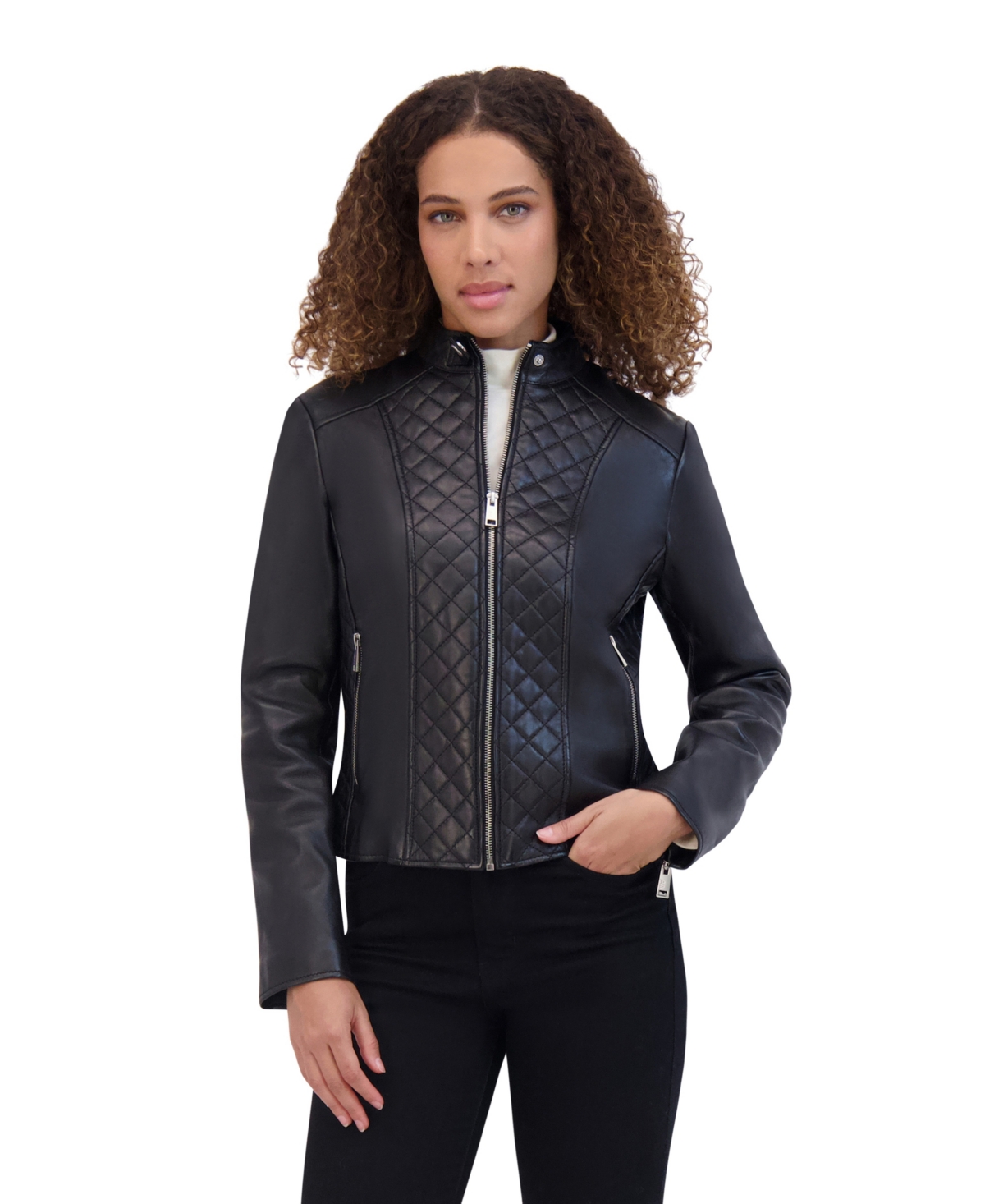 Women's Marlette Quilted Lamb Leather Scuba Jacket
