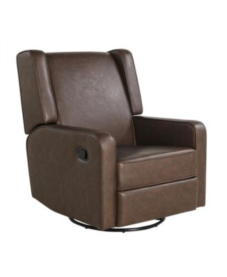 31.8"W Leather Ellicott Swivel Rocker Recliner