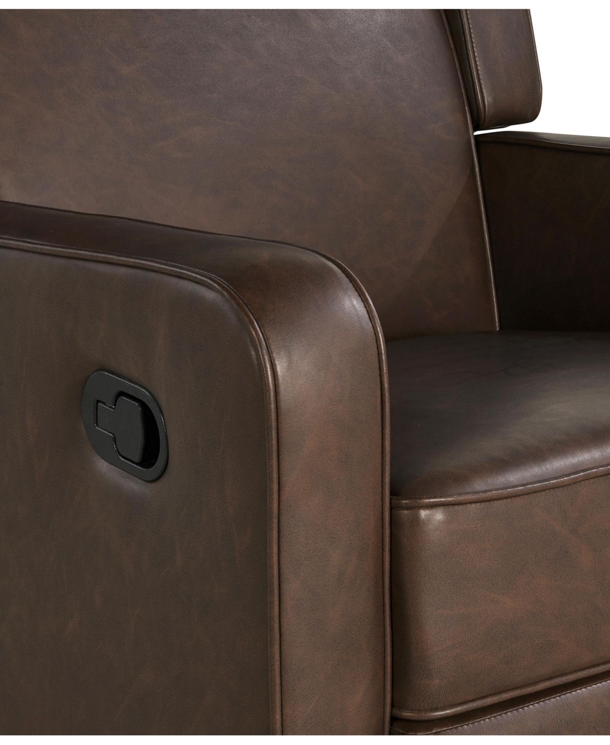 Relax A Lounger 31.8"w Leather Ellicott Swivel Rocker Recliner In Brown