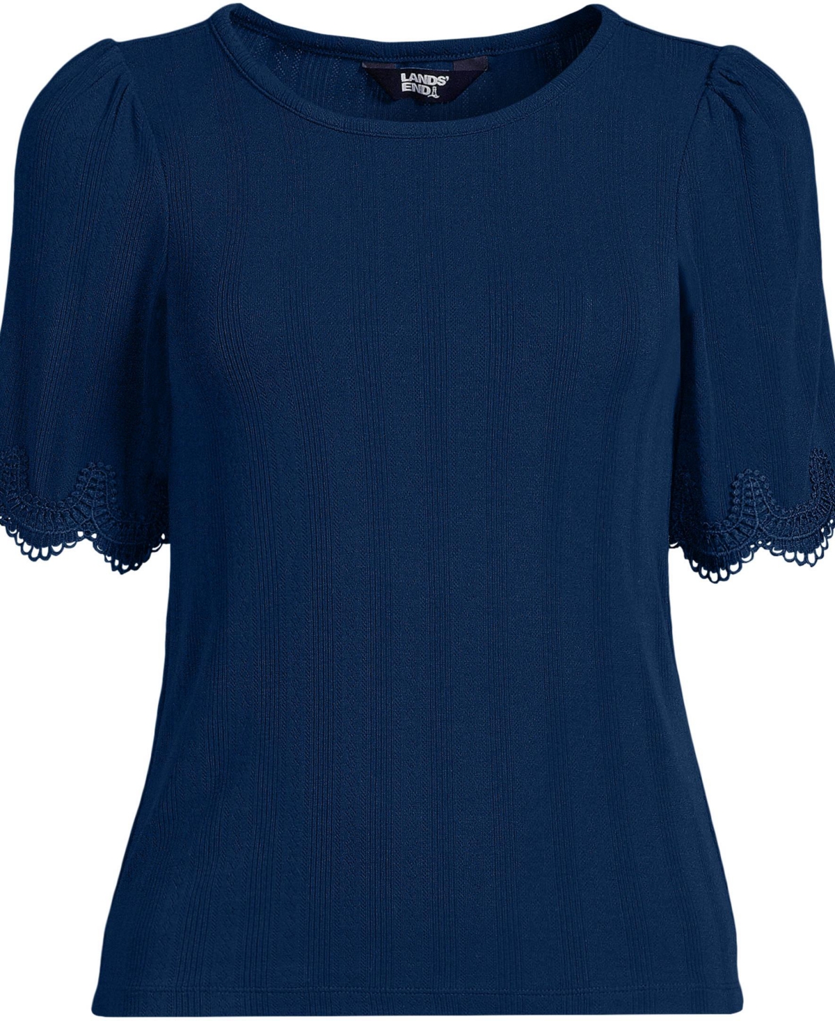 Lands' End Women's Pointelle Lace Shirt