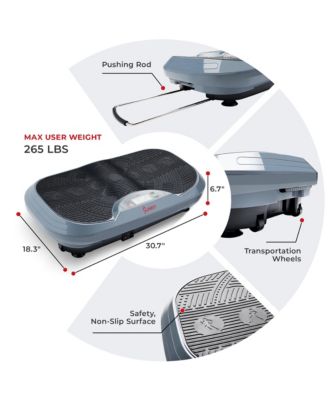 3D Vibration Plate w Resistance Bands, Oscillation Therapy Platform with 16 Speed Settings and 3 Vibration Modes