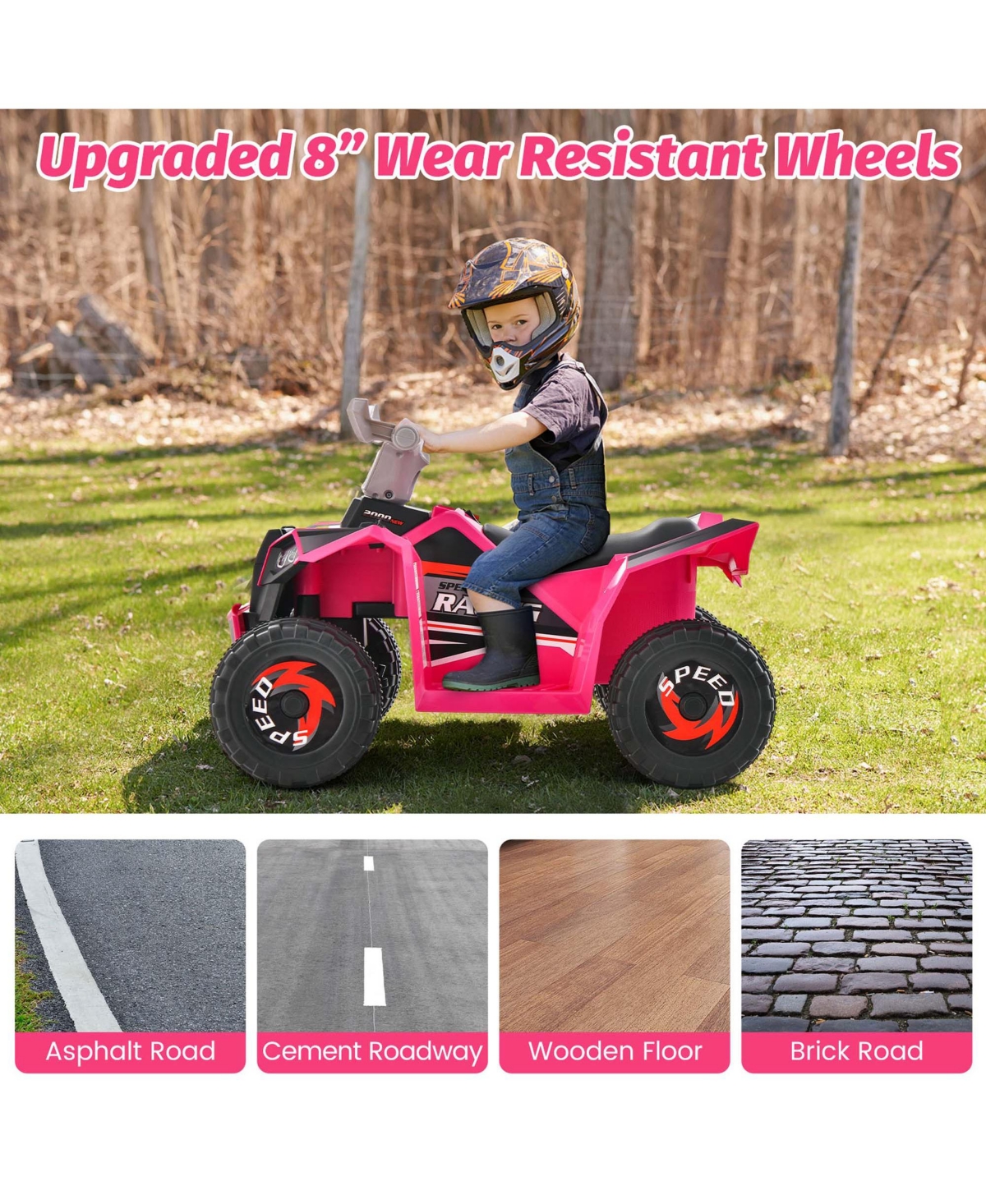 Costway Kids Ride on Atv 4 Wheeler Quad Toy Car 6V Battery Powered Motorized Toy