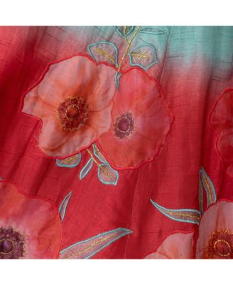 Women's Mint Green Lehenga Choli Set with Shaded Floral Patchwork Skirt and Mirror Work Blouse