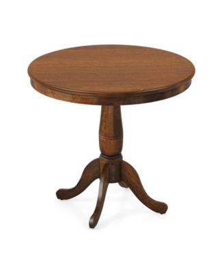 32 Inch Wooden Round Pub Pedestal Side Table