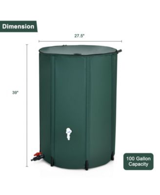 100-Gallon Portable Rain Barrel Water Collector Tank with Spigot and Filter