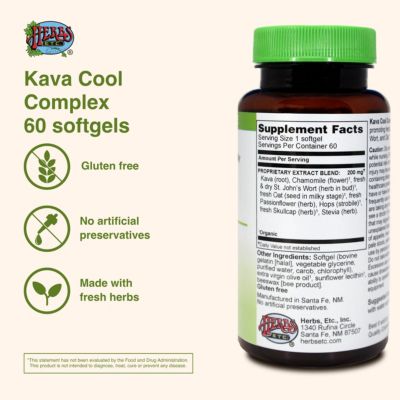 Herbs Etc. Kava Cool Complex - 60 Softgels