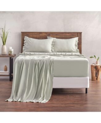 Premium Ruffle Sheet Set Soft Double-Brushed Microfiber with Chic Ruffled Hem. Includes Fitted, Flat & Pillow Cover Twin