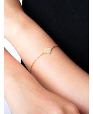 Clover Chain Bracelet in 14K Gold, 6.5 in adj to 7.5 in, approx. 2.4 grams