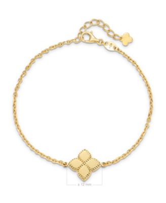Clover Chain Bracelet in 14K Gold, 6.5 in adj to 7.5 in, approx. 2.4 grams