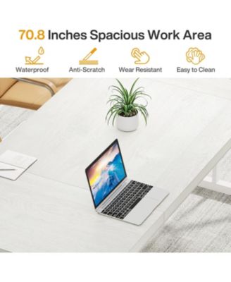 6FT Conference Table, 70.86 L x 31.49 W x 29.52 H Inches Rectangle Meeting Room Table, Rustic Wood Seminar Table Executive Desk