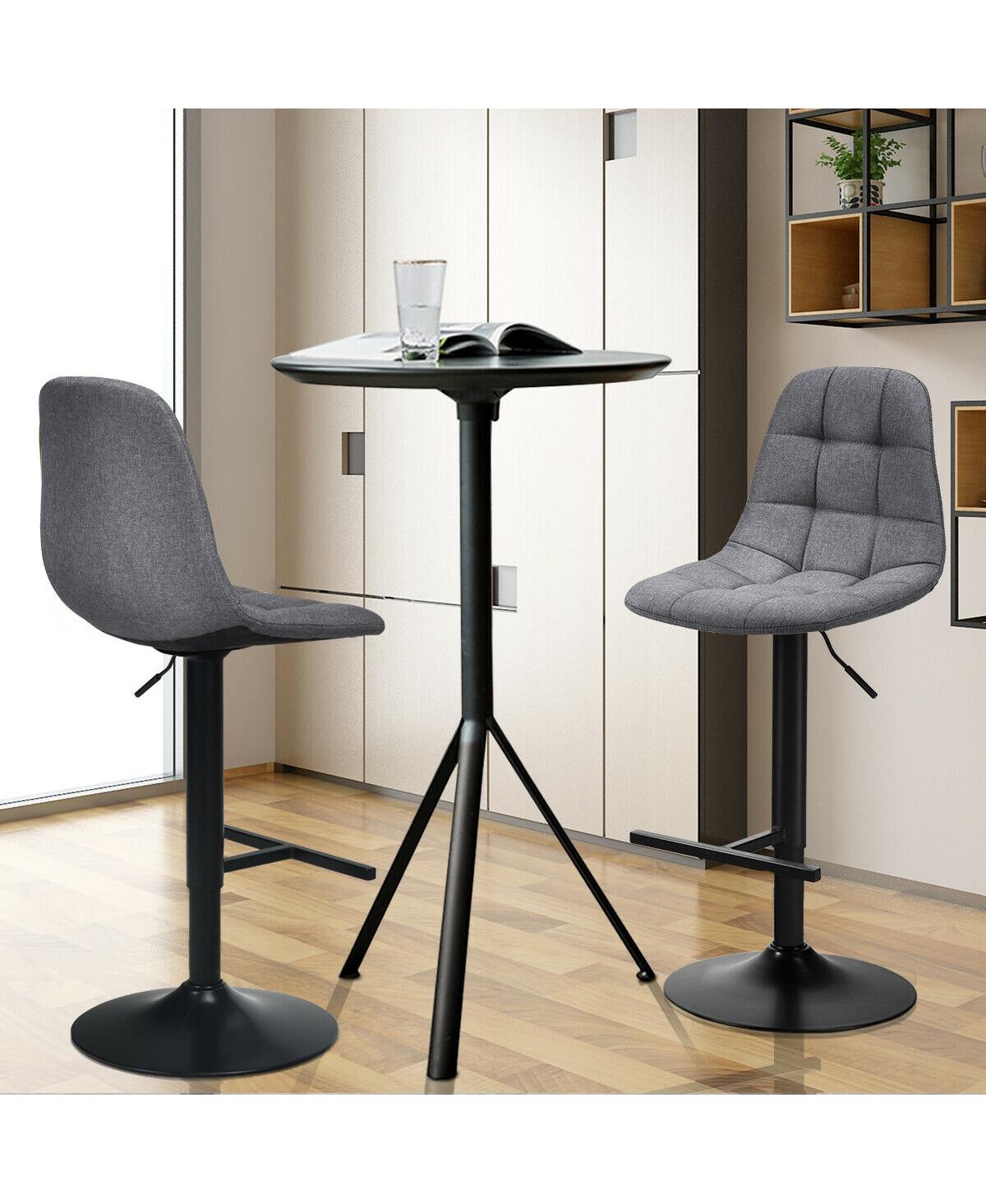 Sugift Height Adjustable Modern 360 Degrees Swivel Barstools with Footrest