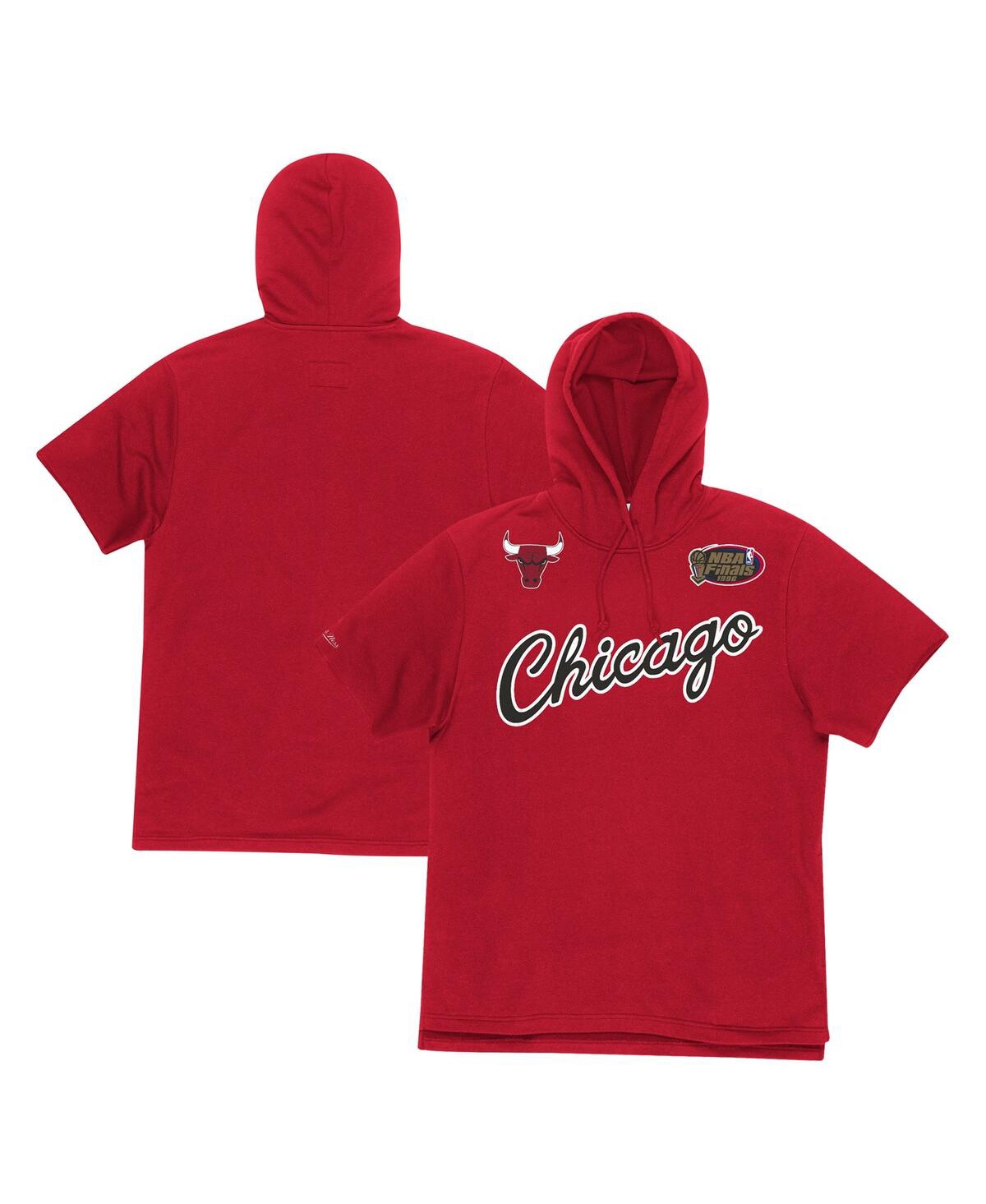 Mitchell & Ness Men's Red Chicago Bulls Game Day Short Sleeve Pullover Hoodie - Red
