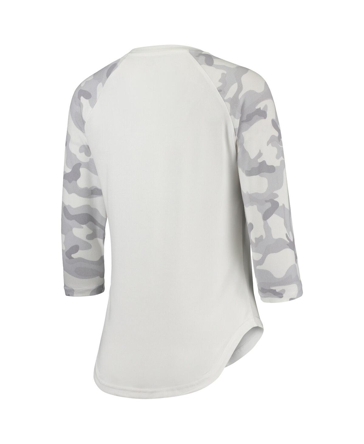 Concepts Sport Women'sGray Minnesota United Fc Composite 3/4-Sleeve Raglan Top - White, Gray