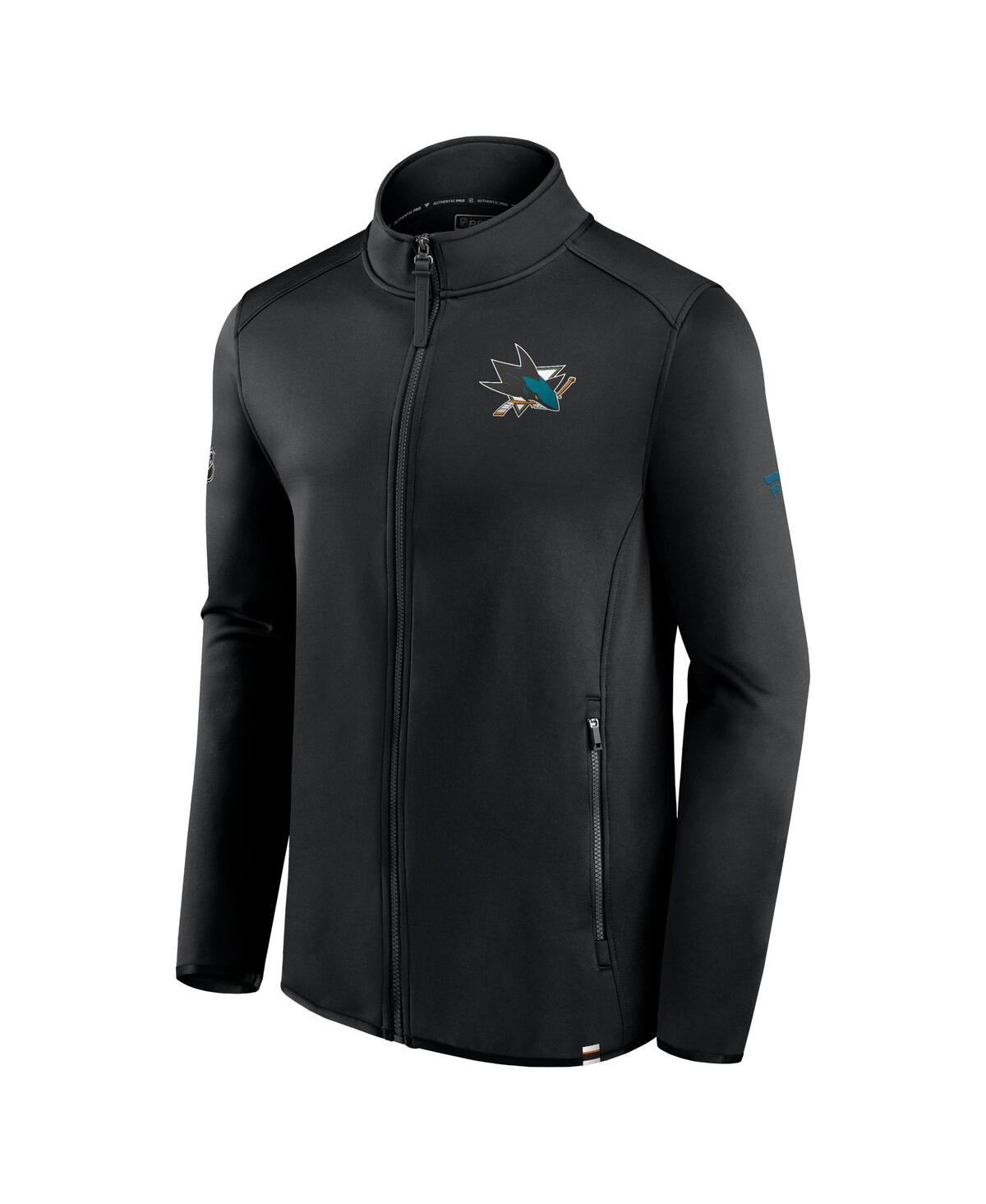 Fanatics Branded Black San Jose Sharks Authentic Pro Rink Fleece Full-zip Jacket In Black