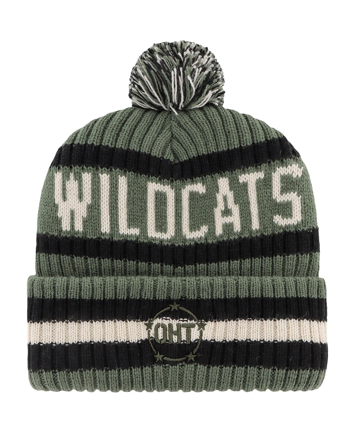47 Brand Men's Green Kentucky Wildcats Oht Military Appreciation Bering Cuffed Knit Hat With Pom In Green