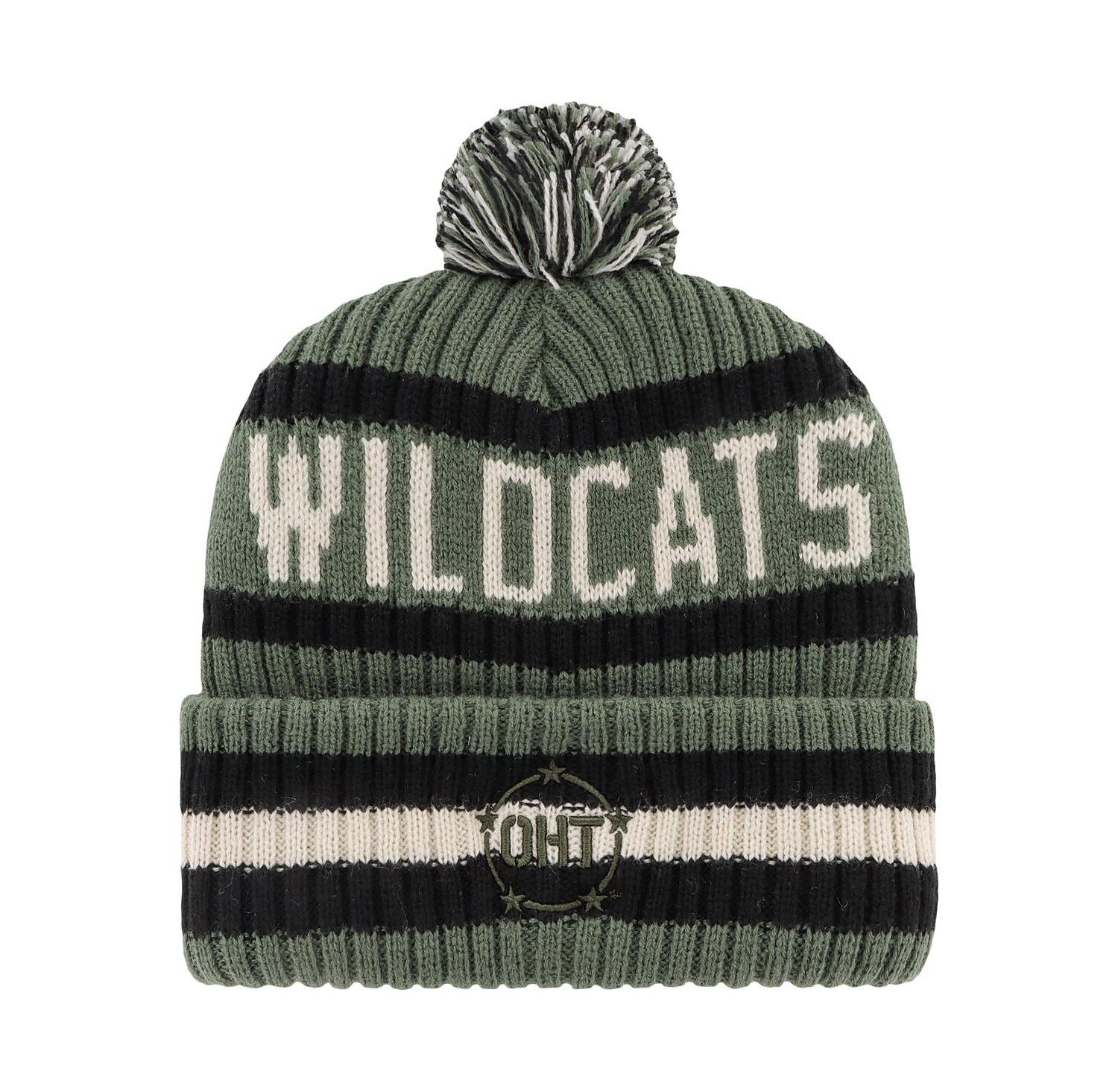 Men's Green Kentucky Wildcats OHT Military Appreciation Bering Cuffed Knit Hat with Pom