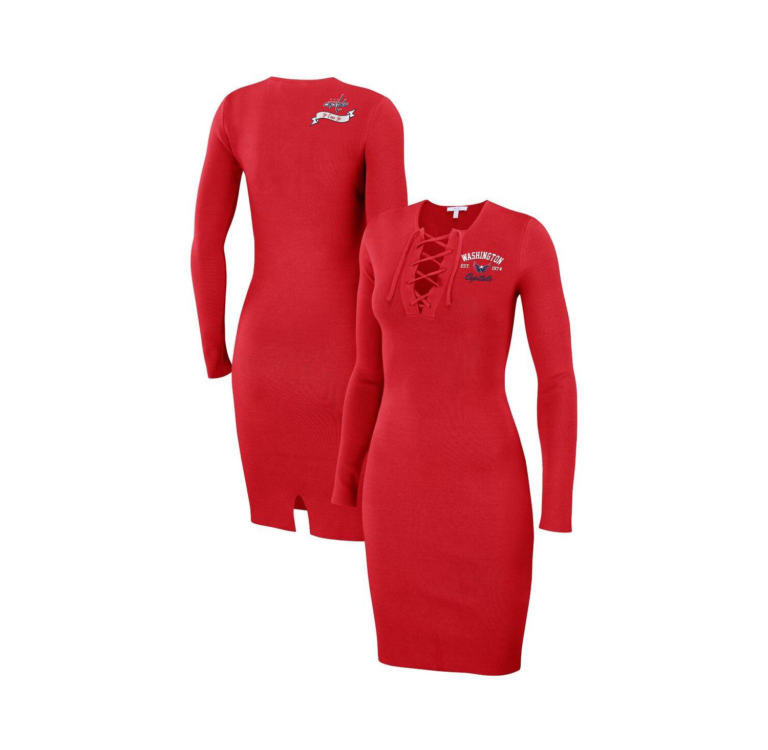 Women's Red Washington Capitals Lace-Up Dress