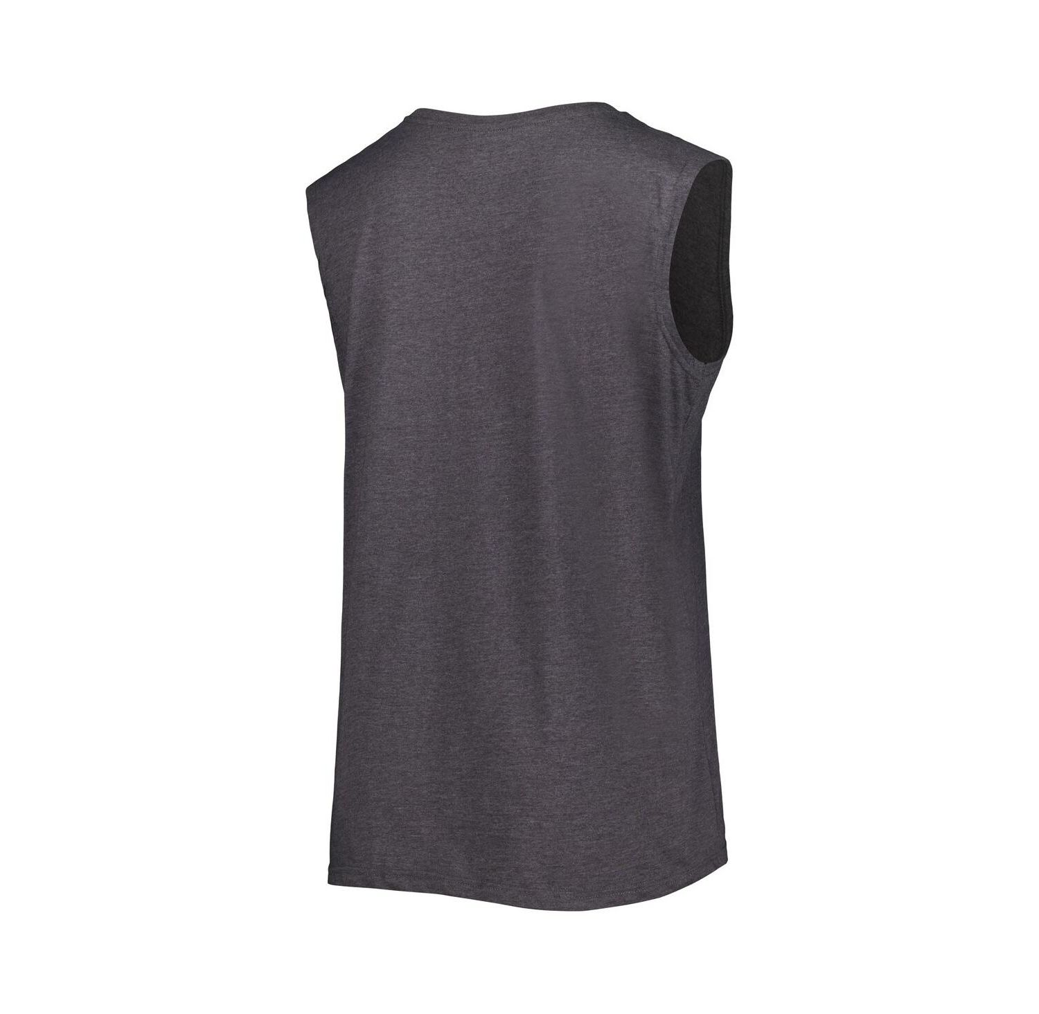Women's Heather Charcoal Las Vegas Raiders Plus Size Tank Top