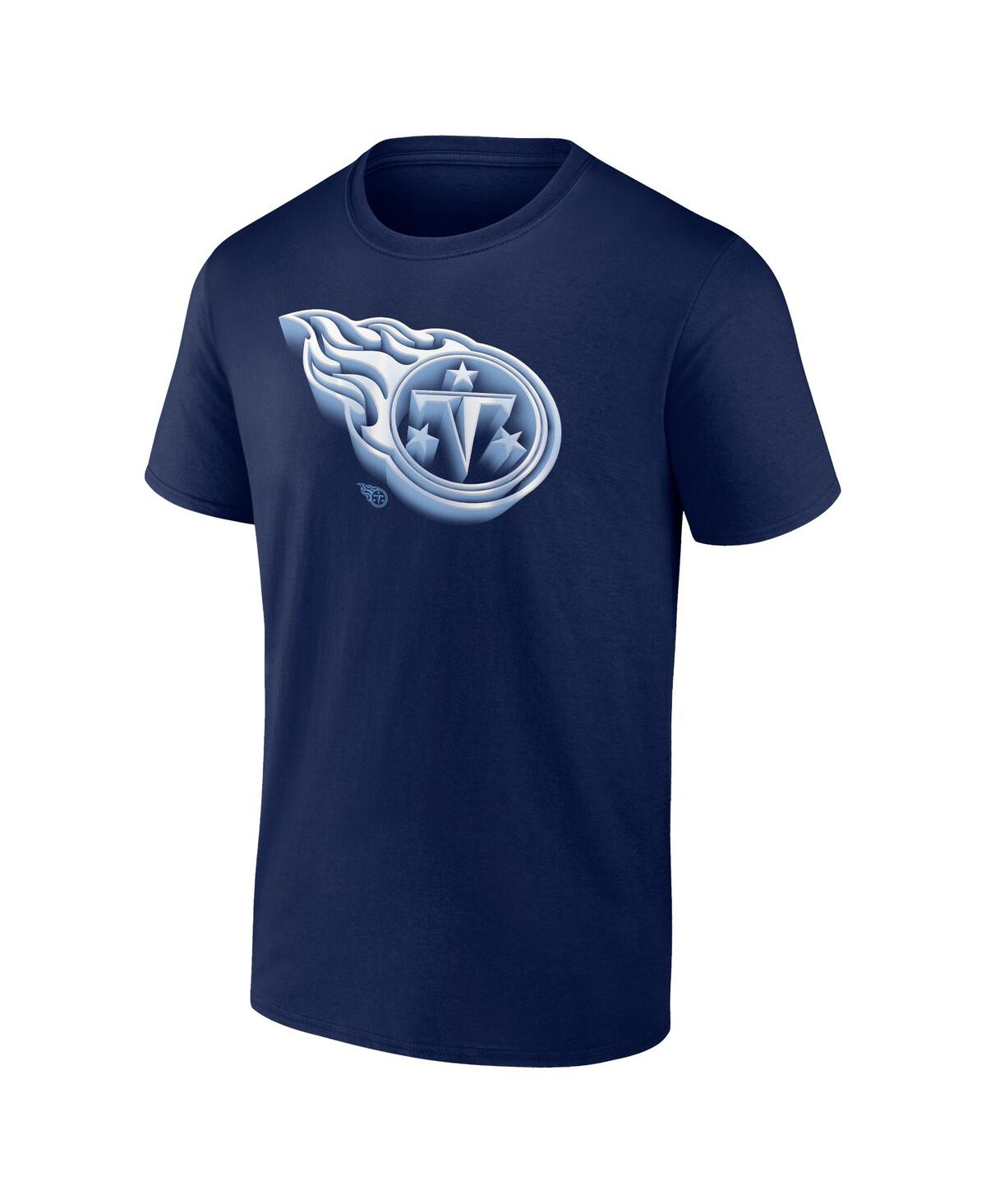 Fanatics Men's Navy Tennessee Titans Chrome Dimension T-shirt
