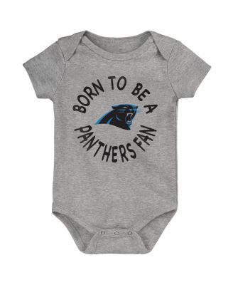 Little Boys Black/Blue/Gray Carolina Panthers Born to Be 3-Pack Bodysuit Set