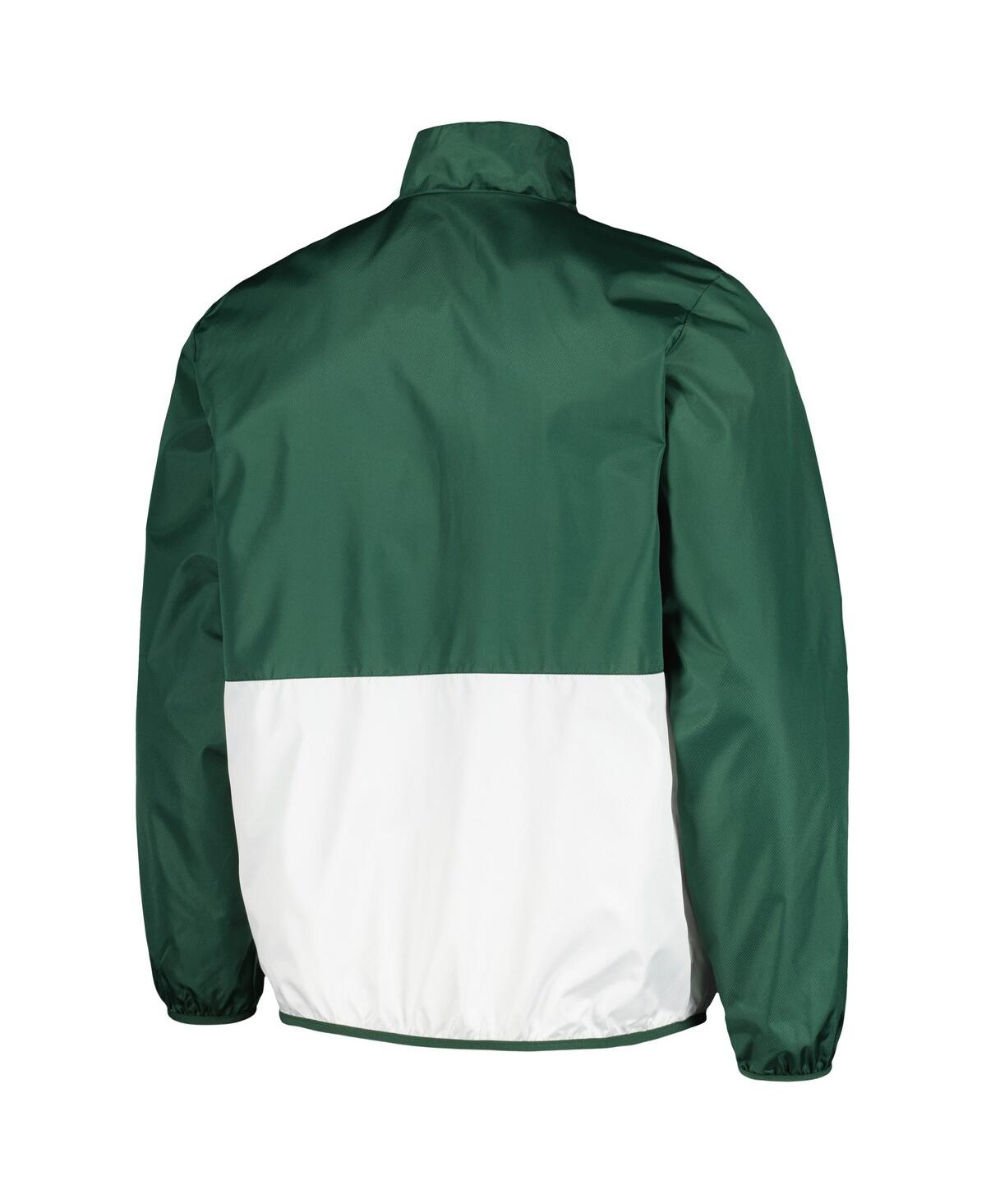 G-III SPORTS BY CARL BANKS MEN'S GREEN MICHIGAN STATE SPARTANS CORNERMAN HALF-ZIP TOP 