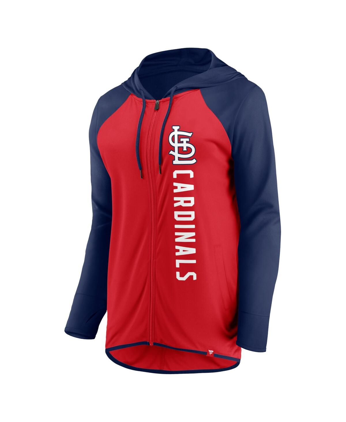 Fanatics Women's Red/navy St. Louis Cardinals Forever Fan Full-zip Hoodie Jacket In Red,navy