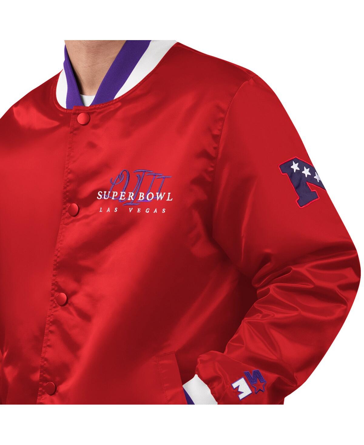 Starter Men's x Msx by Michael StrahanSuper Bowl Lviii The Fountain Full-Snap Satin Jacket - Red