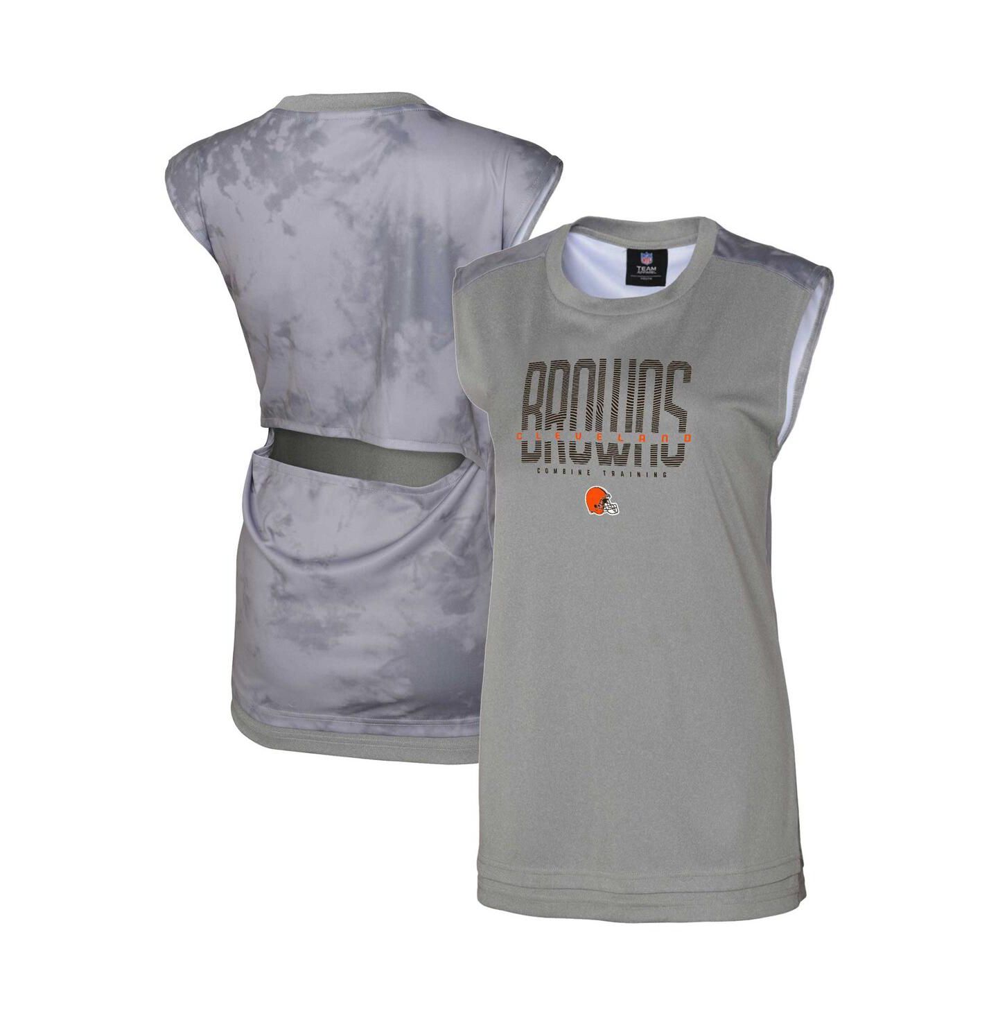 Женский топ Outerstuff Gray Cleveland Browns No Sweat Tank Top — фото 1