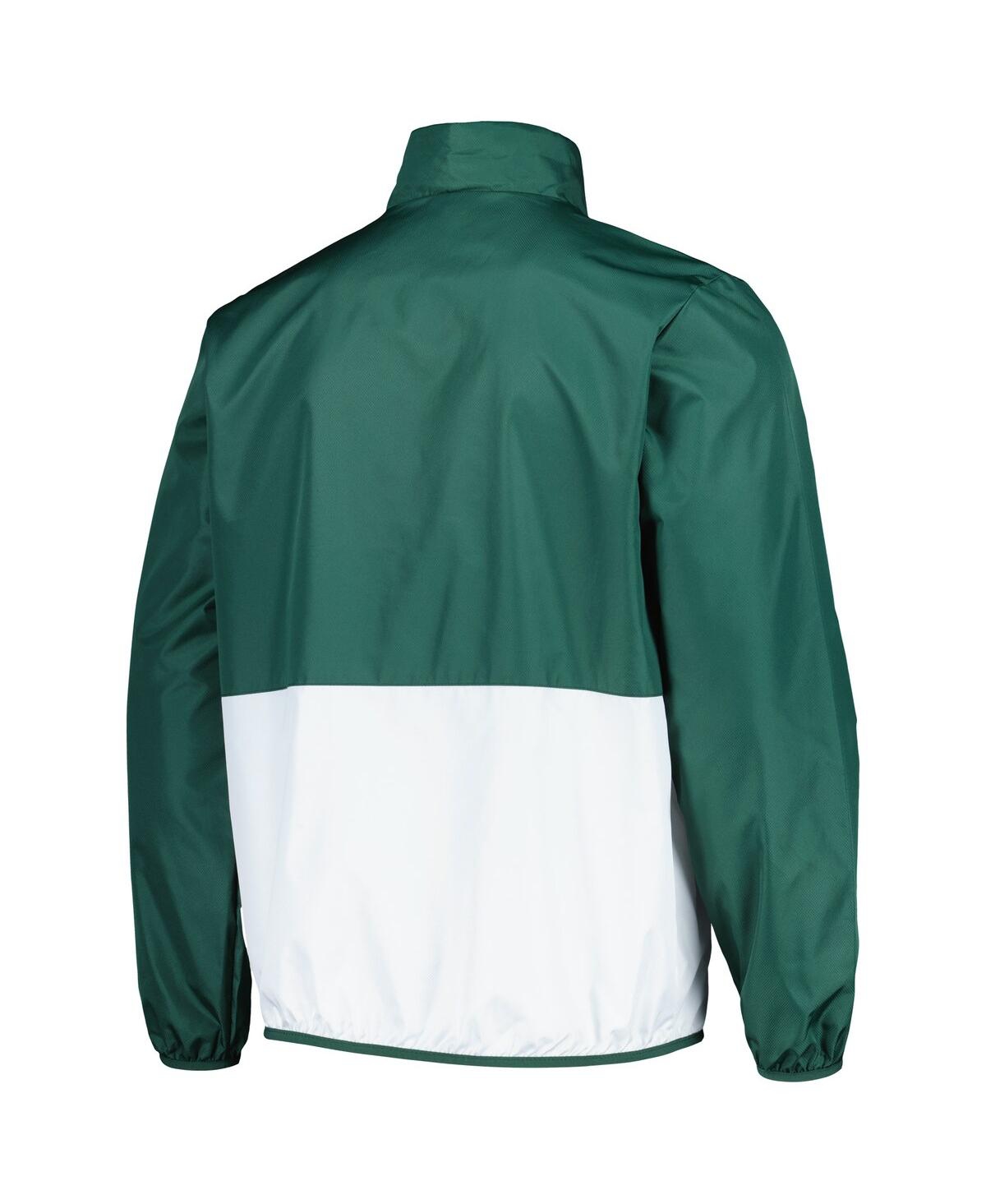 Shop G-iii Sports By Carl Banks Men's Green Miami Hurricanes Cornermanâ Half-zip Top