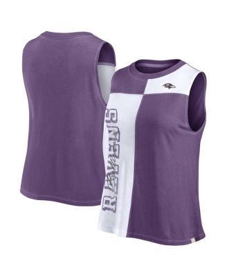 Women's Purple/White Baltimore Ravens Script Color Block Tank Top