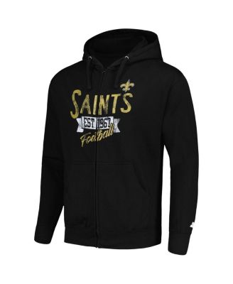 Men's Black New Orleans Saints Domestic Post Season Full-Zip Hoodie