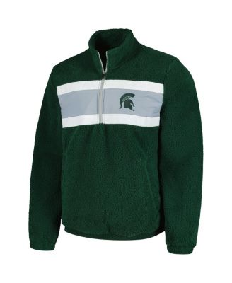 Men's Green Michigan State Spartans Pinch Runner Half-Zip Top
