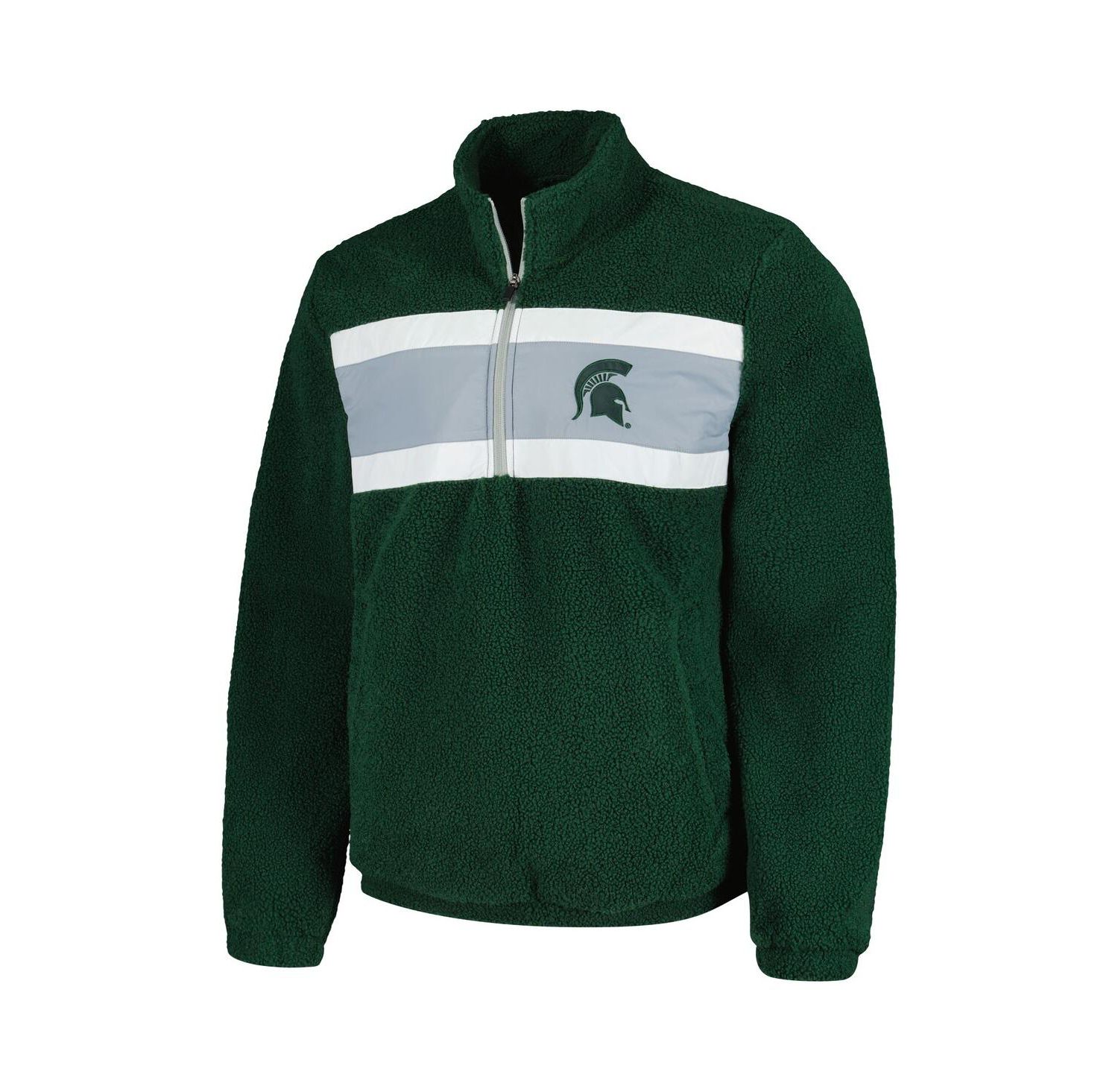 Men's Green Michigan State Spartans Pinch Runner Half-Zip Top
