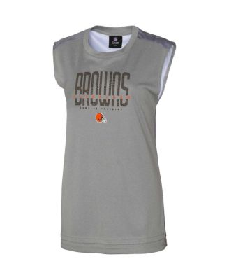Women's Gray Cleveland Browns No Sweat Tank Top