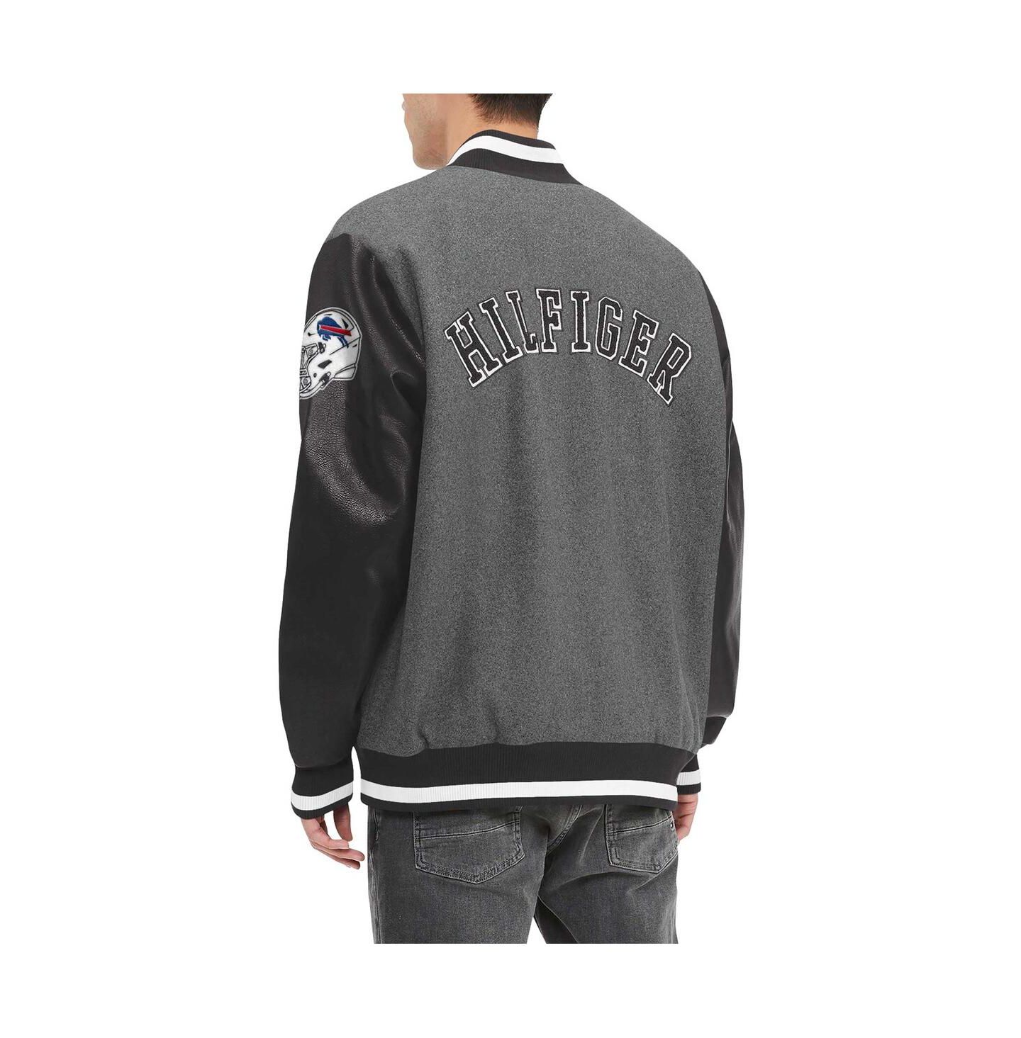 Мужская куртка Tommy Hilfiger Heather Gray Buffalo Bills Gunner Full-Zip Varsity — фото 3