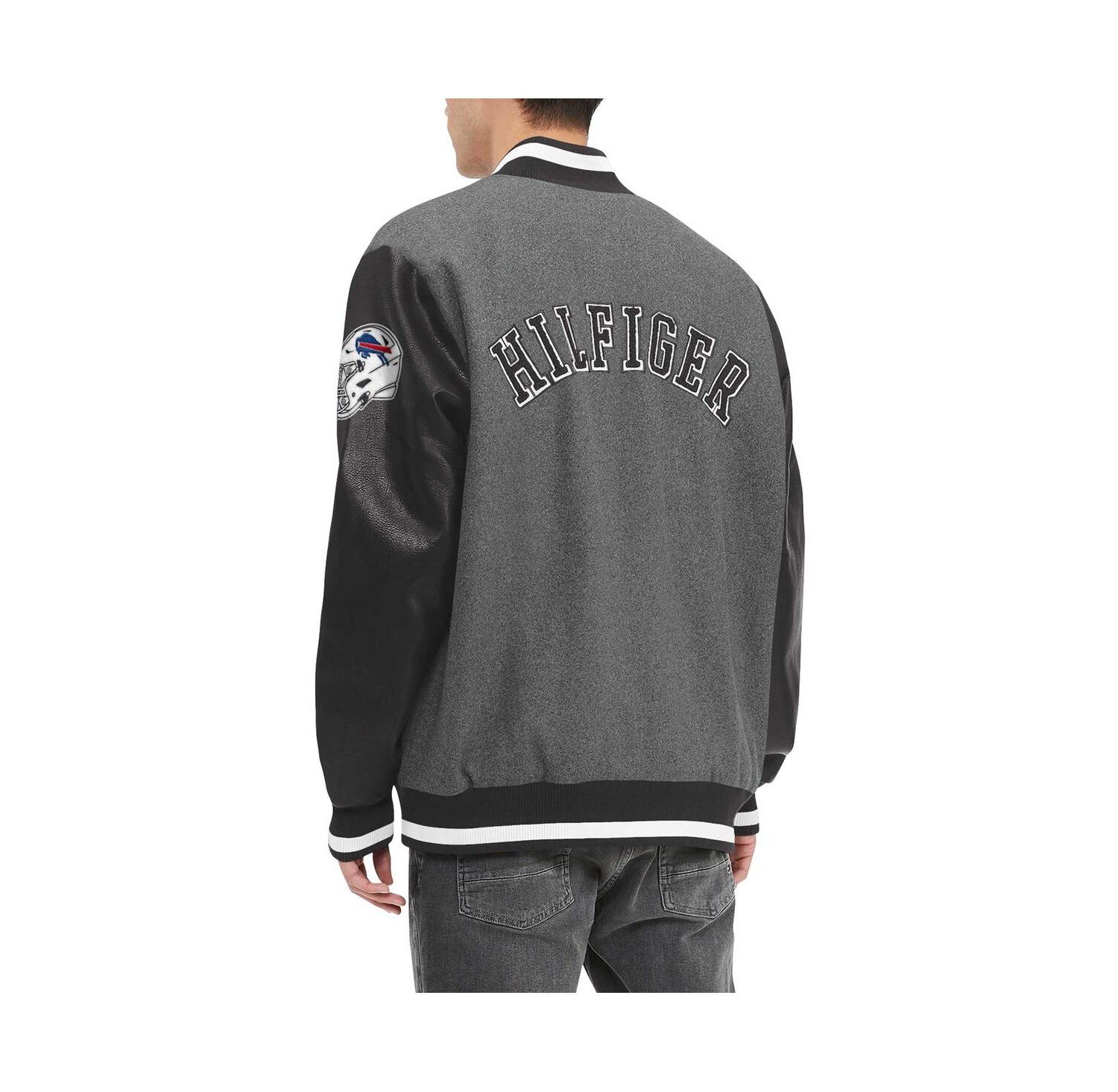 Men's Heather Gray Buffalo Bills Gunner Full-Zip Varsity Jacket