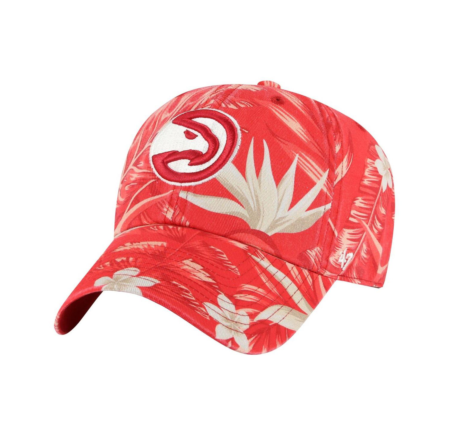 Men's Red Atlanta Hawks Tropicalia Floral Clean Up Adjustable Hat