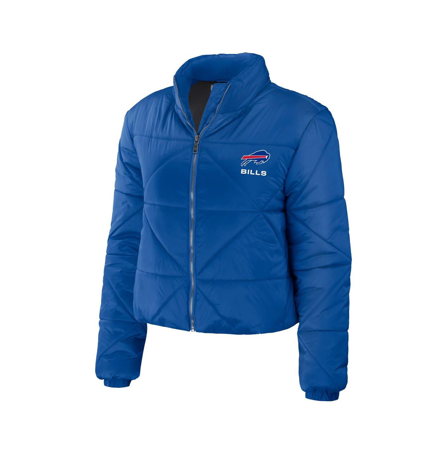Женская куртка WEAR by Erin Andrews Royal Buffalo Bills Cropped Puffer Full-Zip — фото 3
