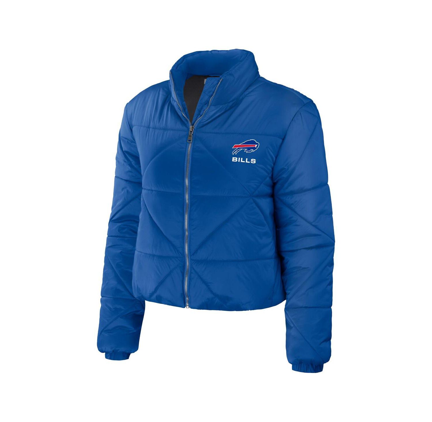 Women's Royal Buffalo Bills Cropped Puffer Full-Zip Jacket